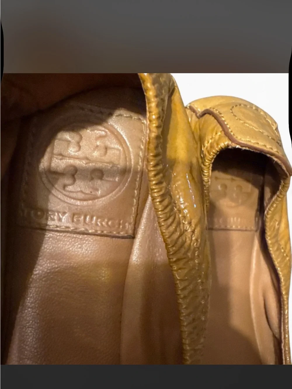 Tory Burch Leather Ballet Flats in Camel Brown - Women
